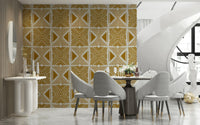 Bohemian wallpaper: Indigenous Tribal Foliage Motif, textured look.