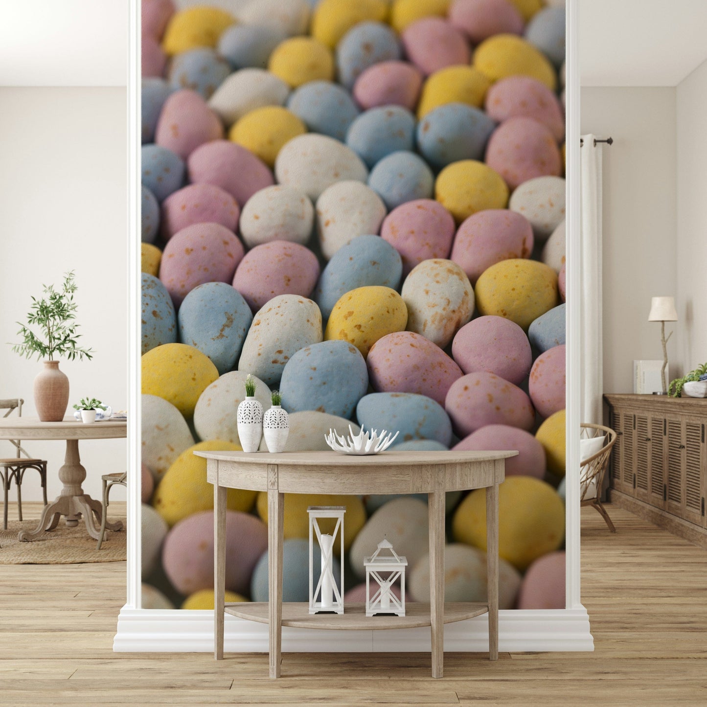 Sweet Easter Indulgence, delicate hues, perfect for kitchen, mural.