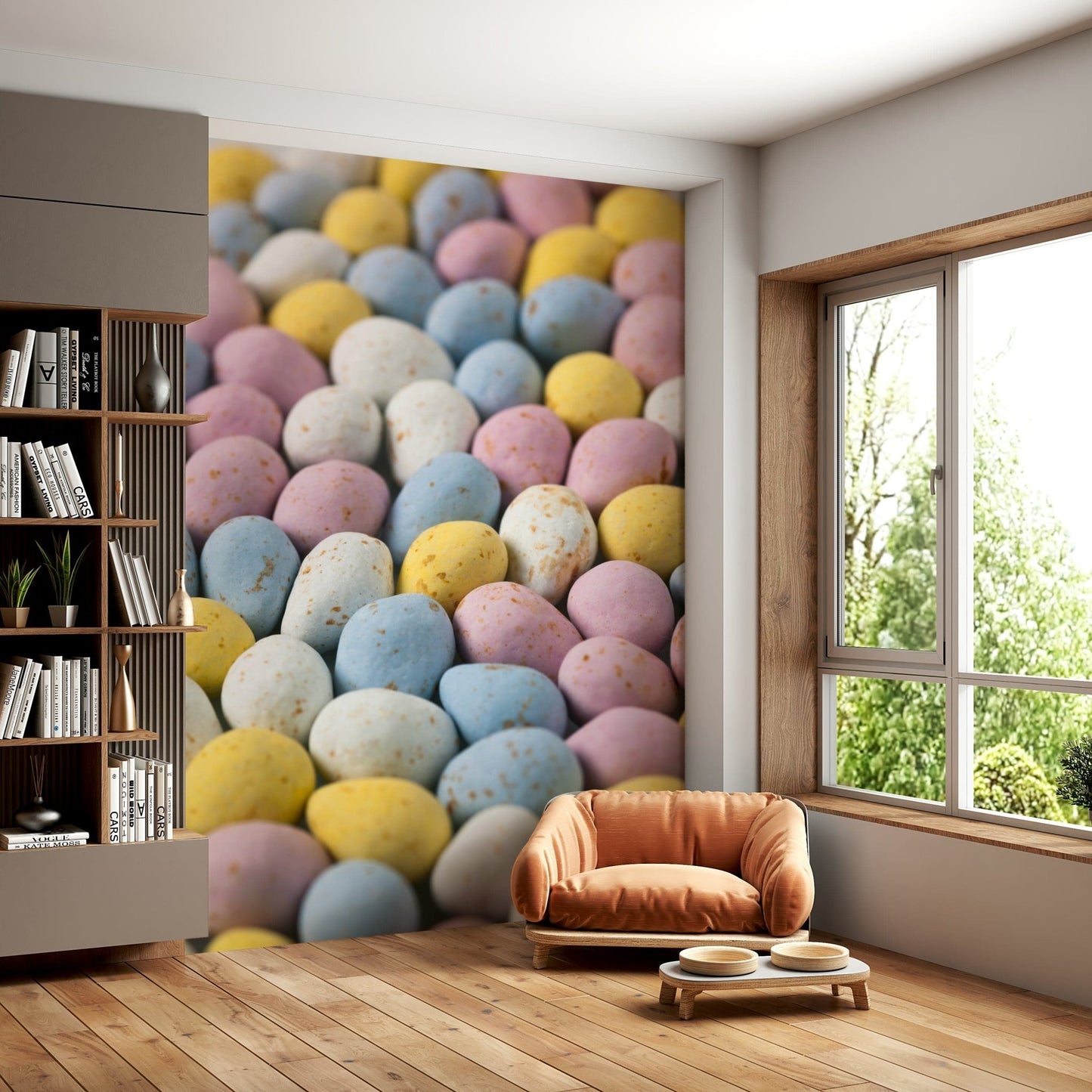 Spring themed eggs wall mural in macro