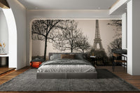 Warm sepia hues creating a nostalgic Parisian cityscape

