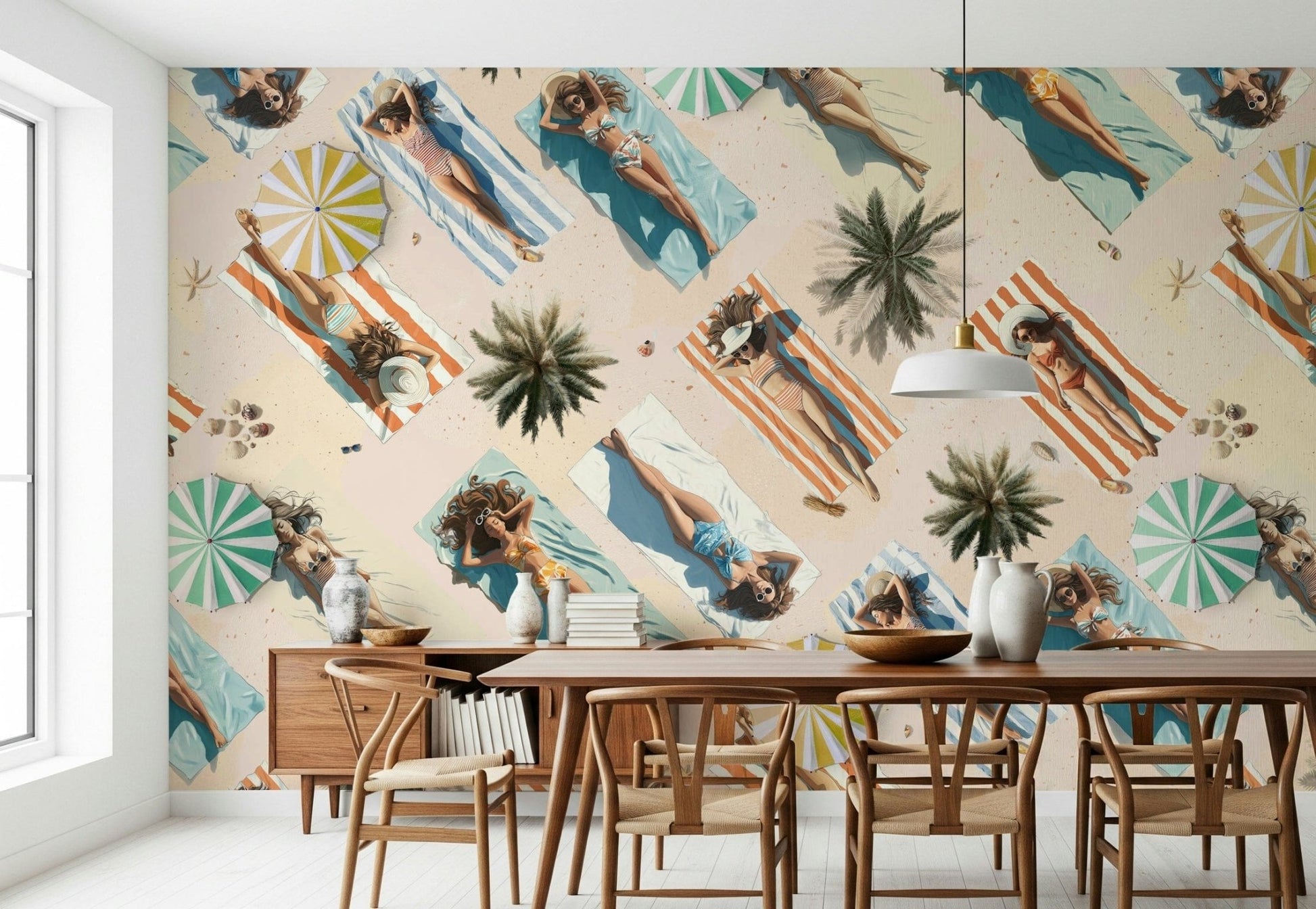 Artistic landscape mural evoking the gentle light and peaceful mood of late summer days.
