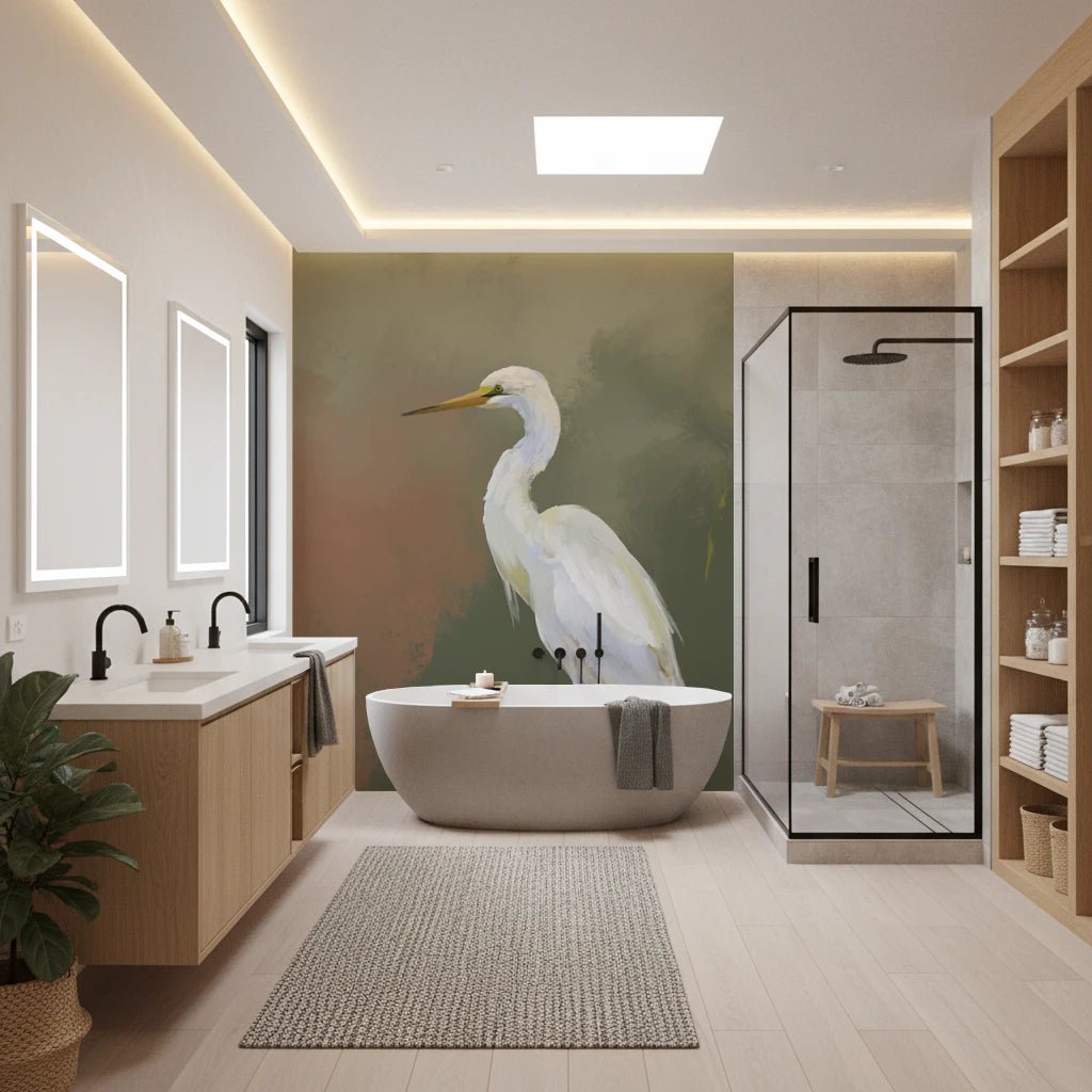 Egret Elegance Wall Mural