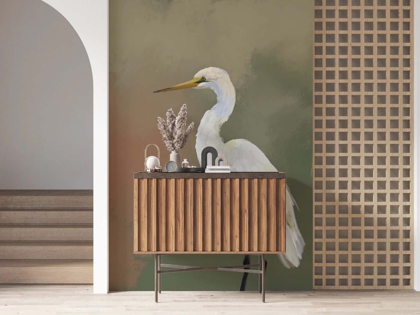 Egret Elegance Wall Mural