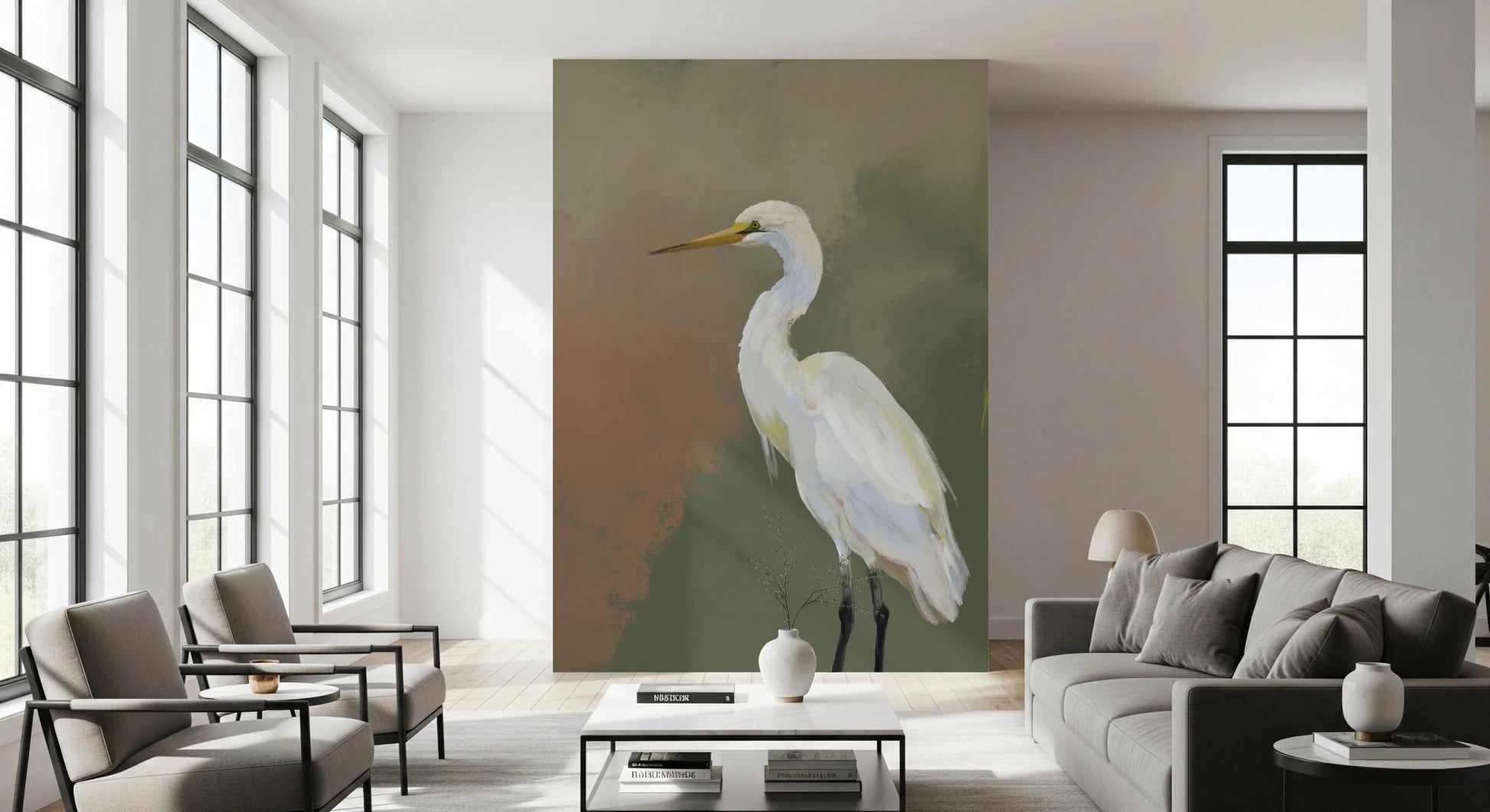 Egret Elegance Wall Mural