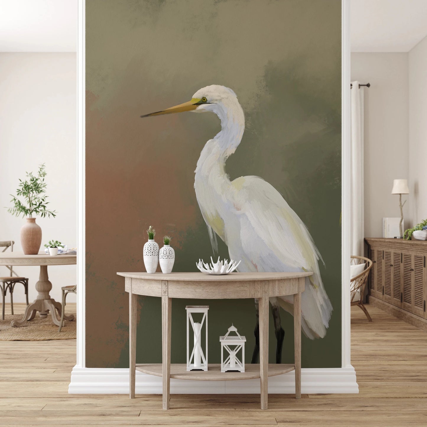 Egret Elegance Wall Mural