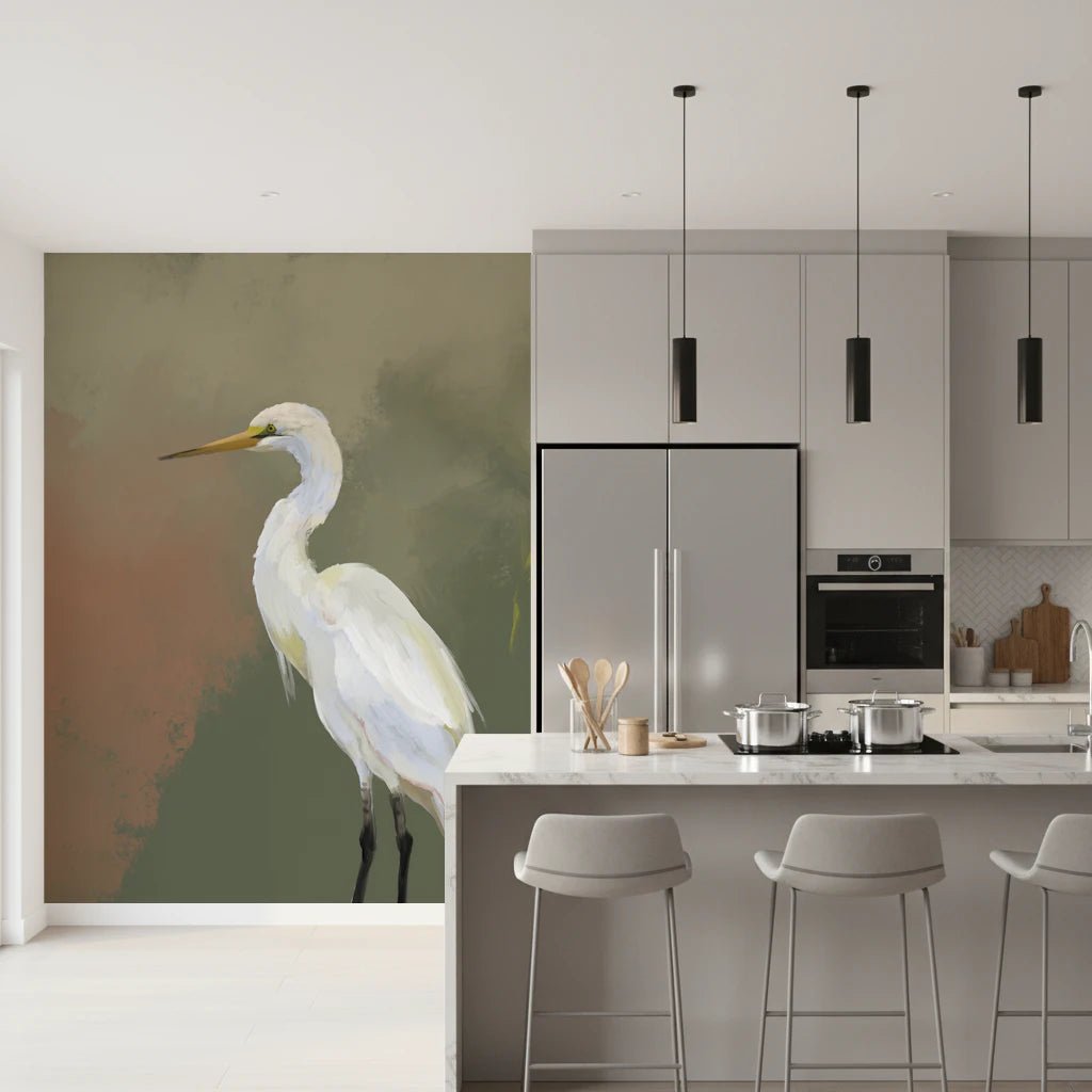 Egret Elegance Wall Mural
