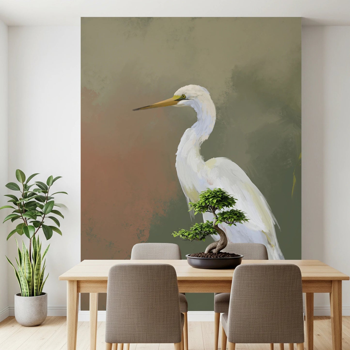 Egret Elegance Wall Mural
