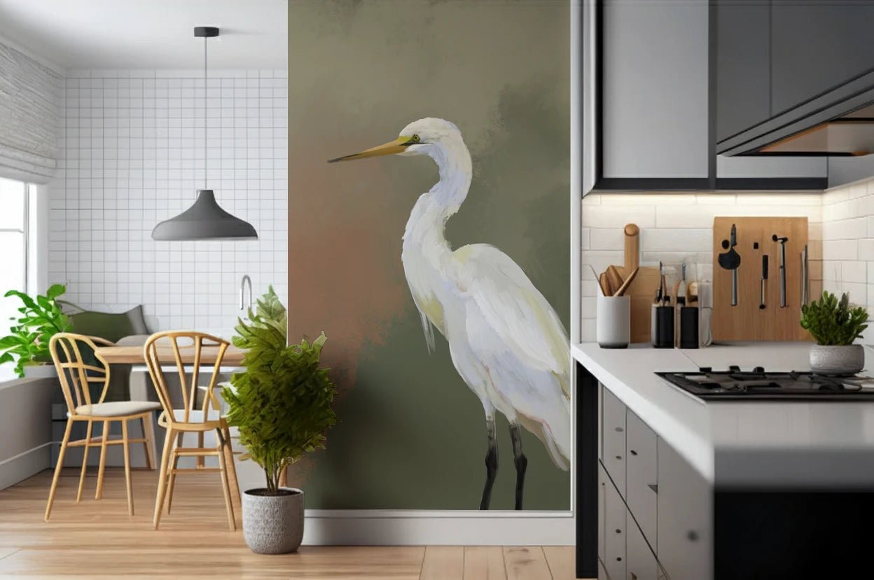 Egret Elegance Wall Mural