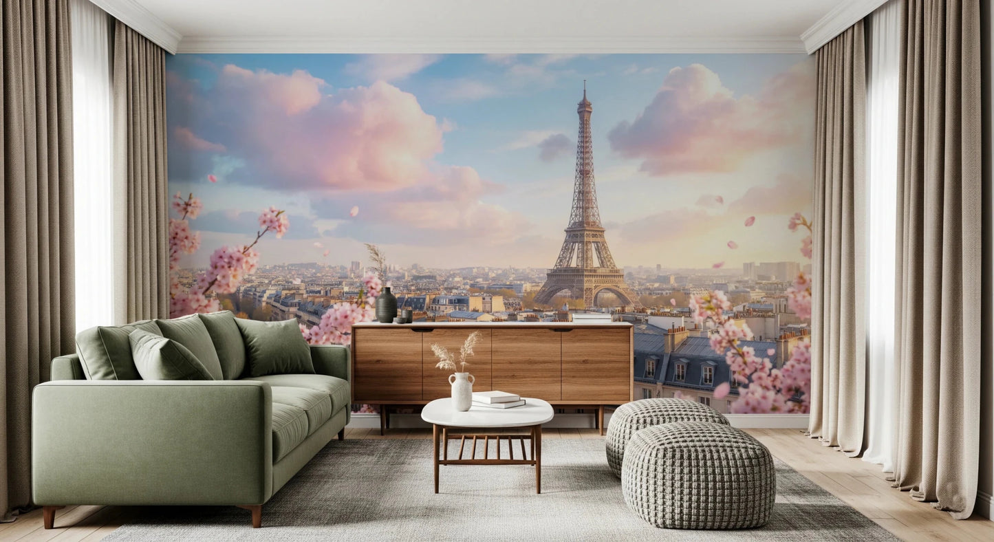 Eiffel Bloom Wall Mural