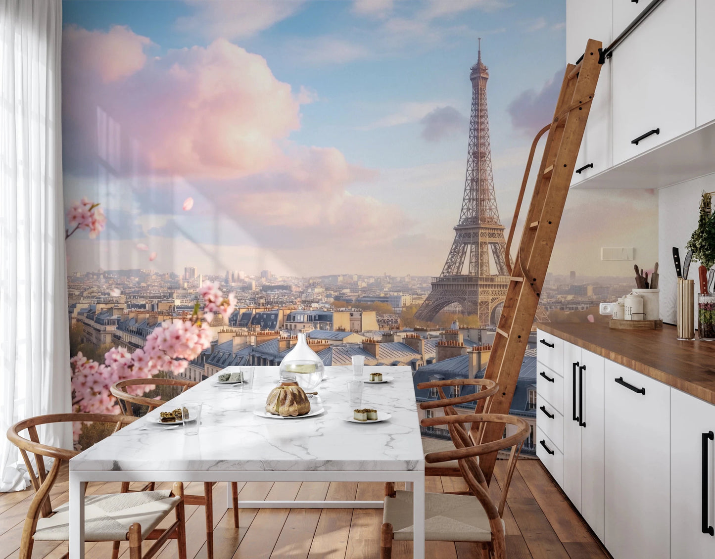 Eiffel Bloom Wall Mural