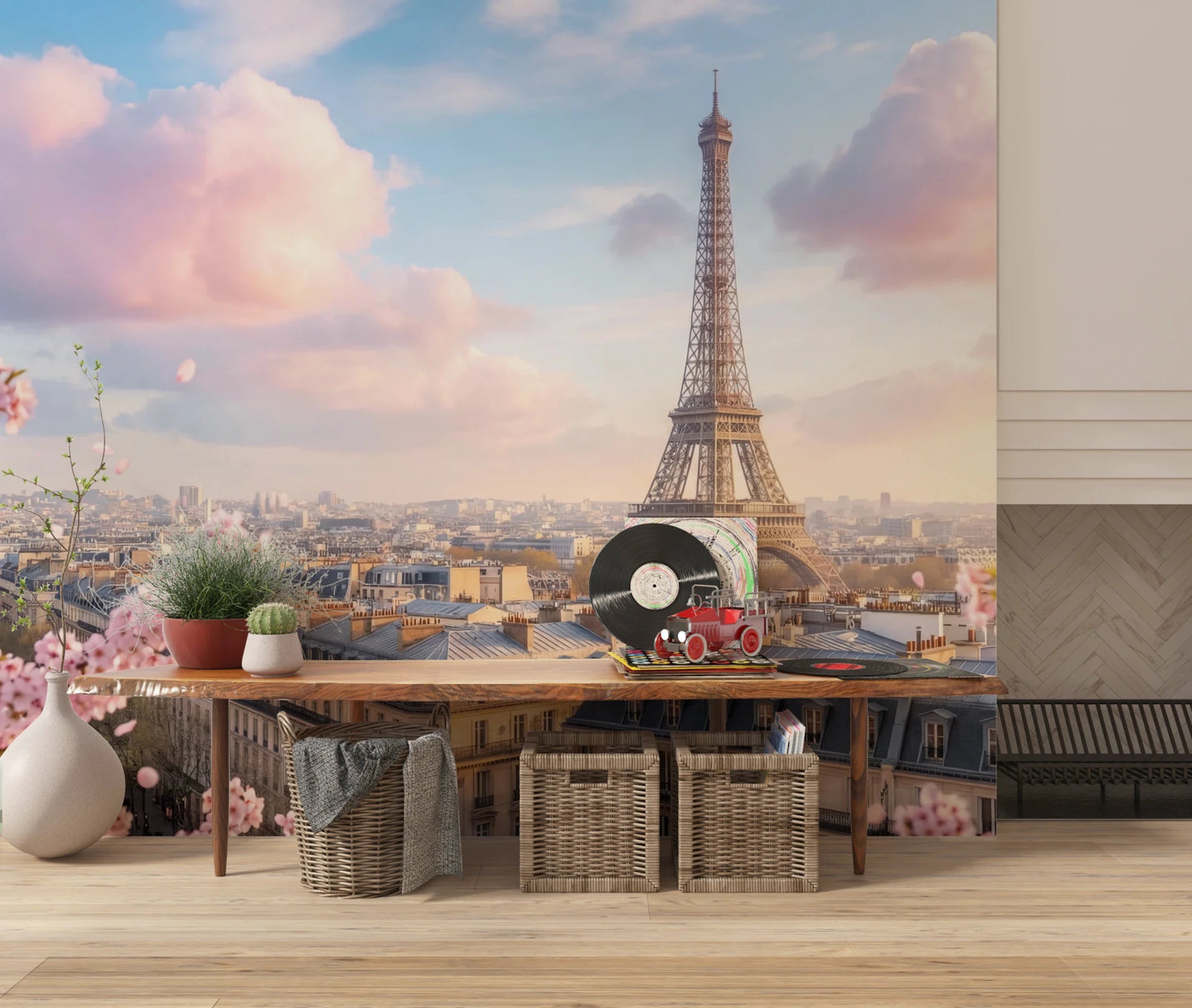 Eiffel Bloom Wall Mural