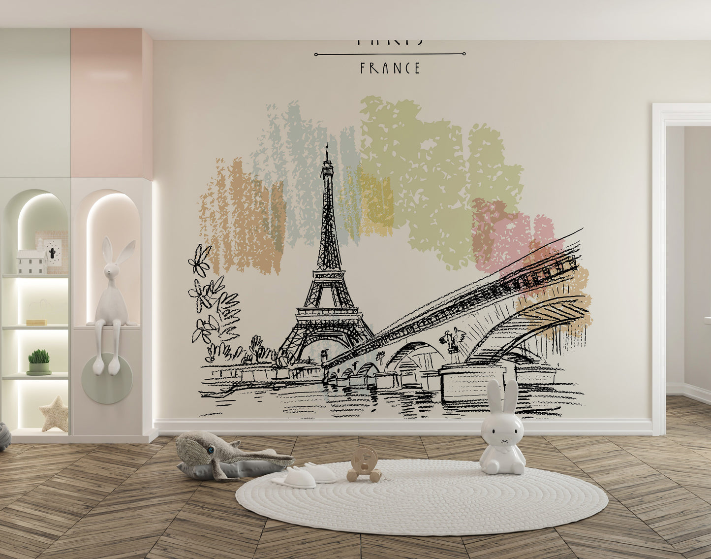 Eiffel Tower art mural for modern walls