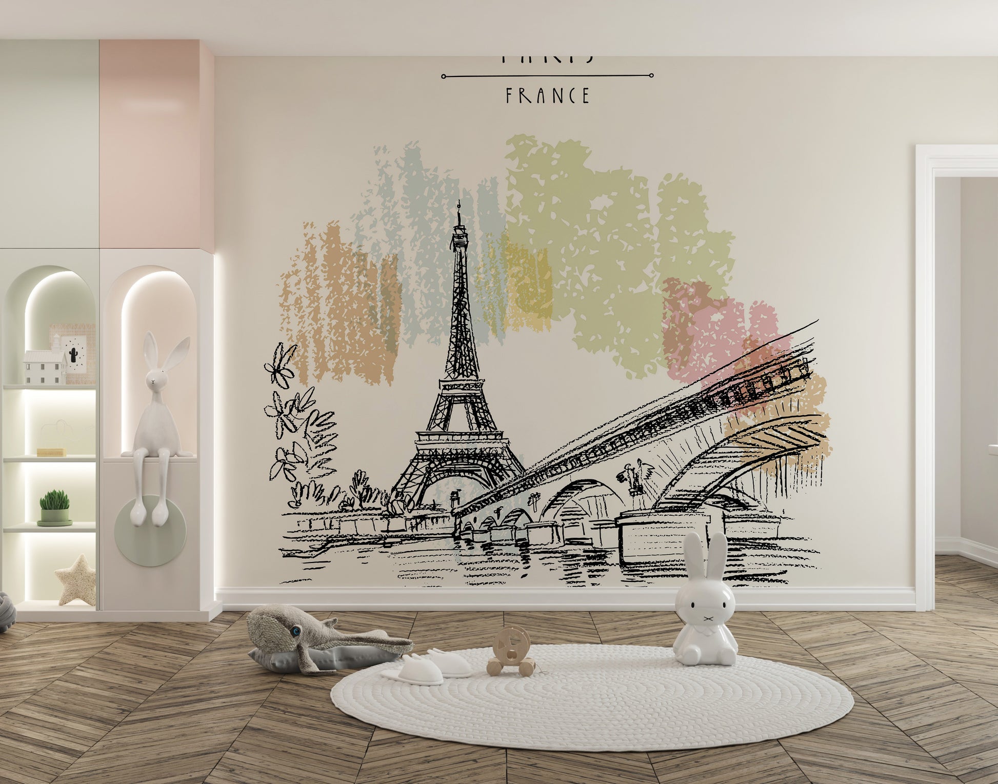 Eiffel Tower art mural for modern walls