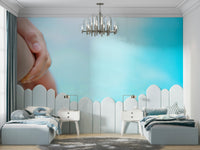 A calming desert theme wallpaper mural that defines a space.

