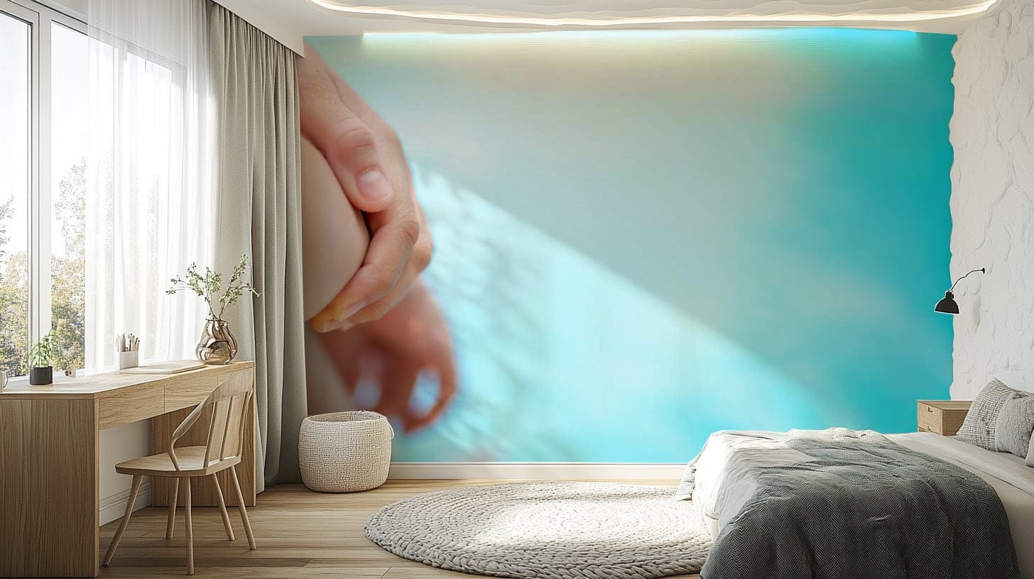 A graceful natural landscape wall mural in warm tones.

