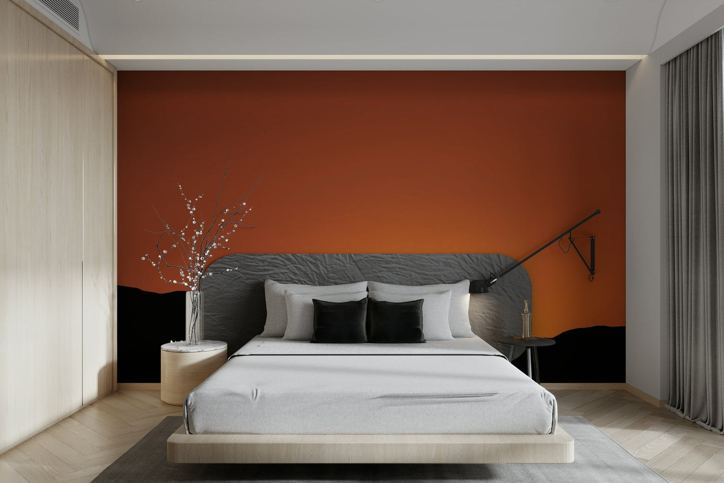 The wallpaper for walls being admired in a home.

