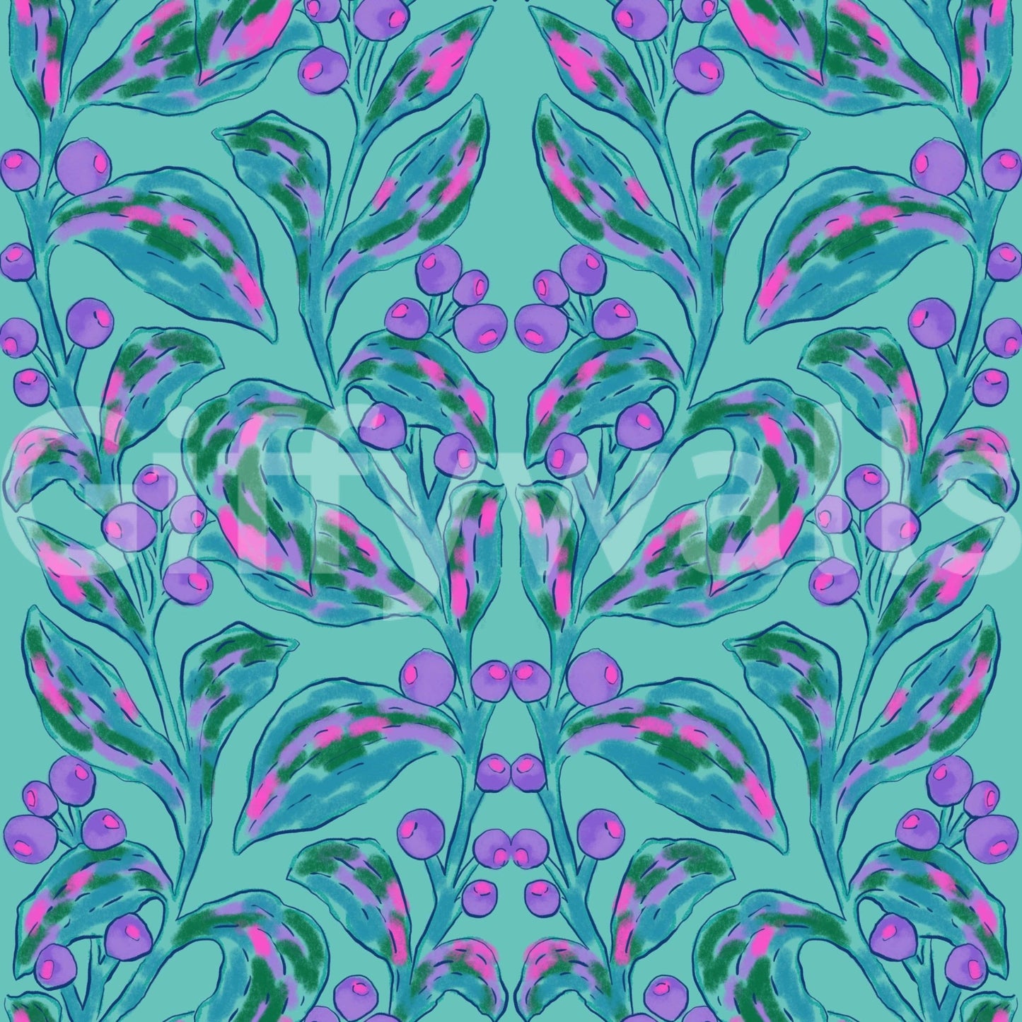 Electric Berries and Bloom Wallpaper⁠