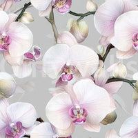 Delicate orchid design wallpaper for refined home decor.

