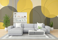 Soft curved arch mural for modern interiors

