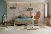 The colors are gentle and soft, with a pastel, pink and white palette.

