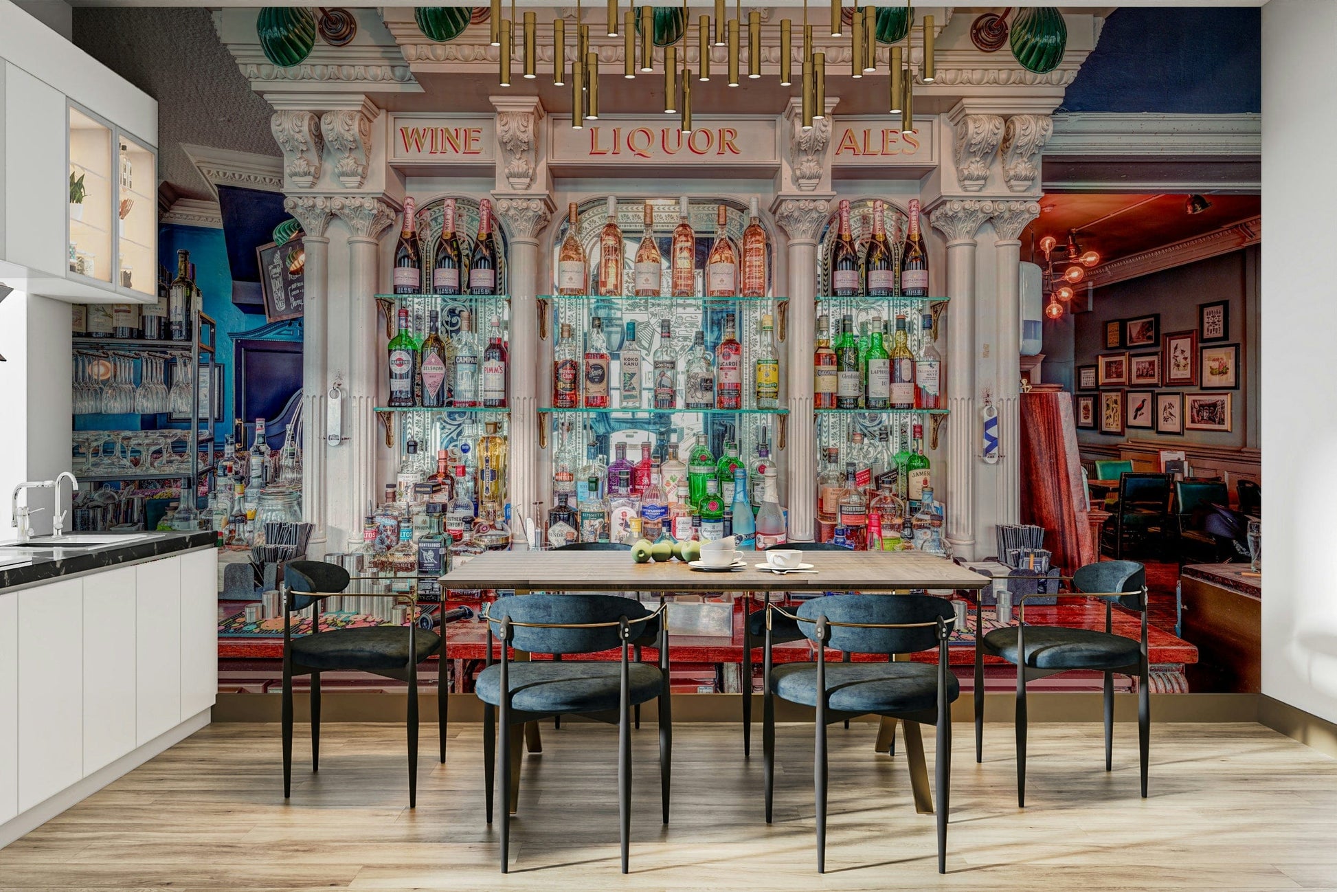 Fine Spirits Elegant fancy lounge mural