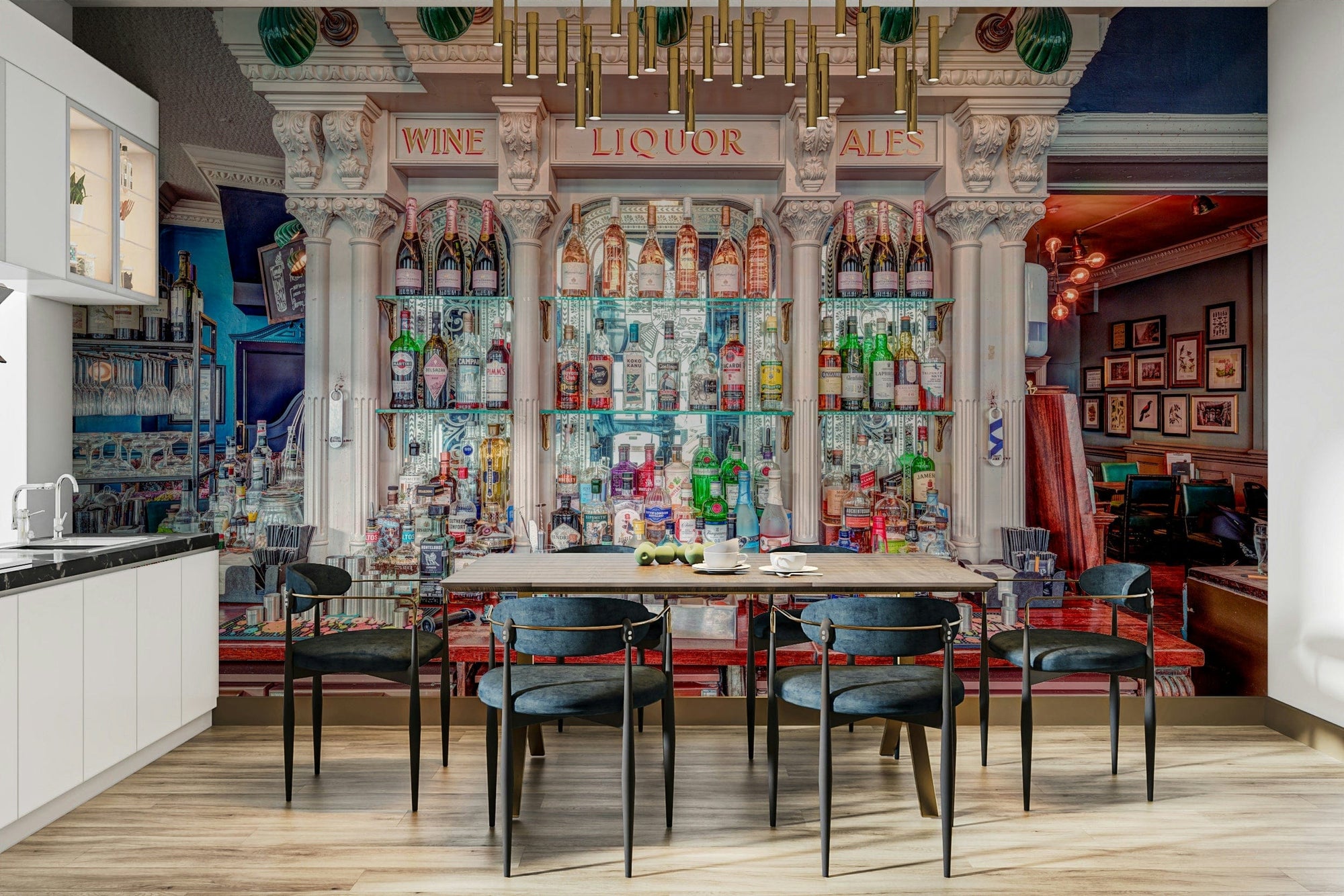 Fine Spirits Elegant fancy lounge mural