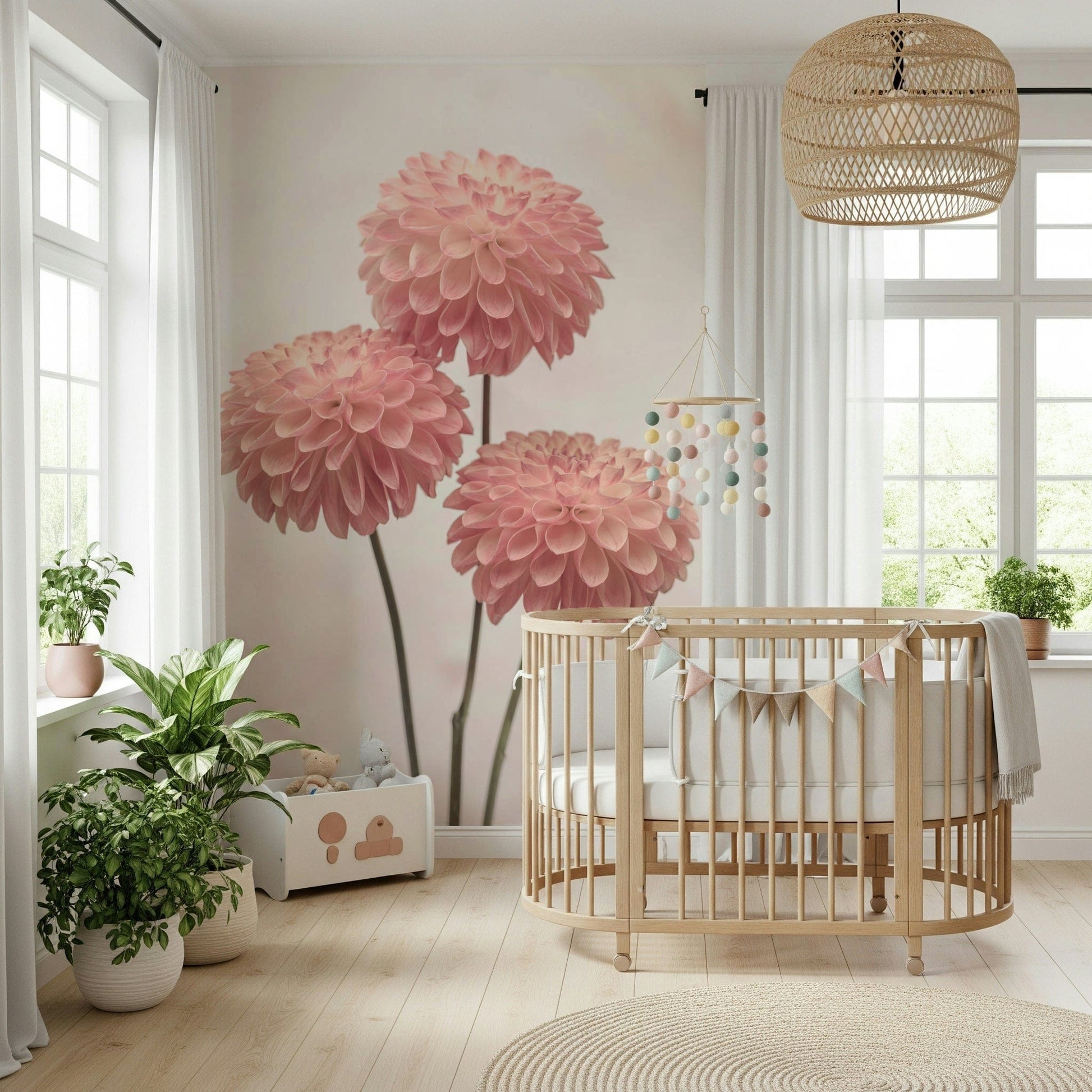 Elegant Botanical texture, dusty rose petals featured on stylish wall paper.