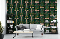 Sophisticated swan design in vintage deco style

