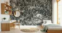 A serene subtle pattern wall mural in black and white tones.