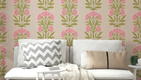 The composition is a symmetrical and repeating pattern.

