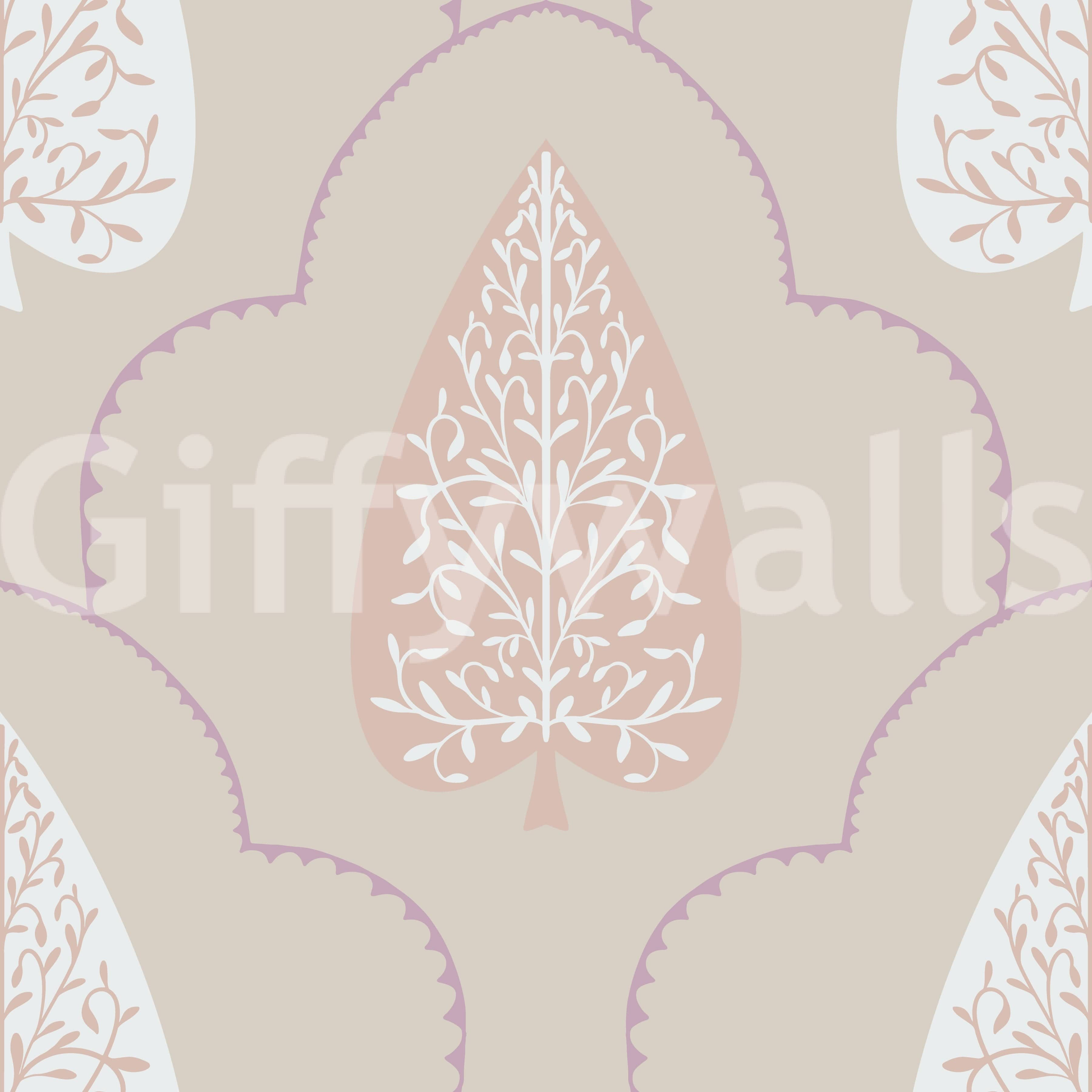 Peaceful Elegant Foliage blossom trail repeating artwork covering.