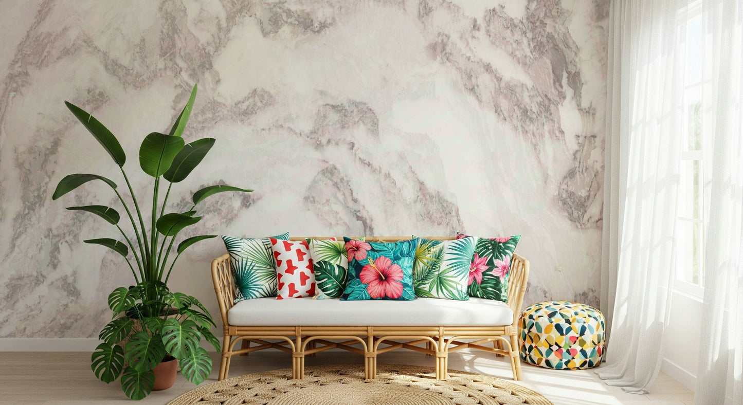 A beautiful modern stone wall mural for a living room.