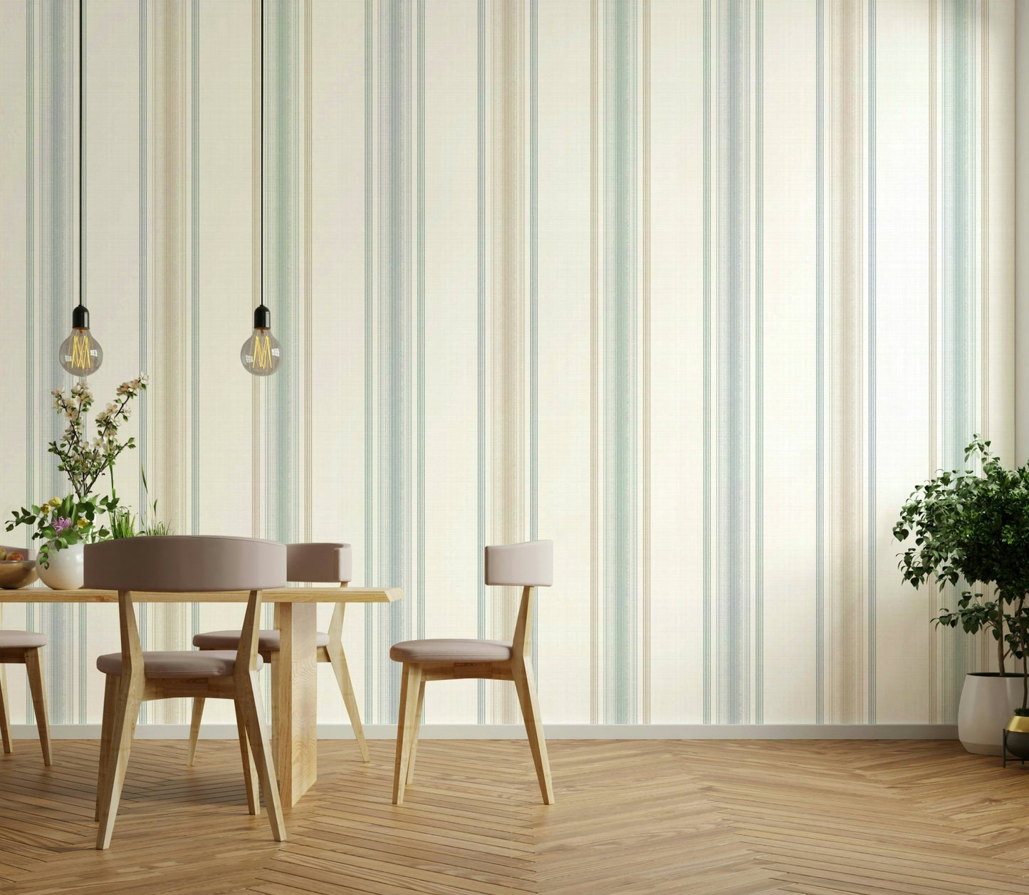 Coastal chic striped wallpaper
