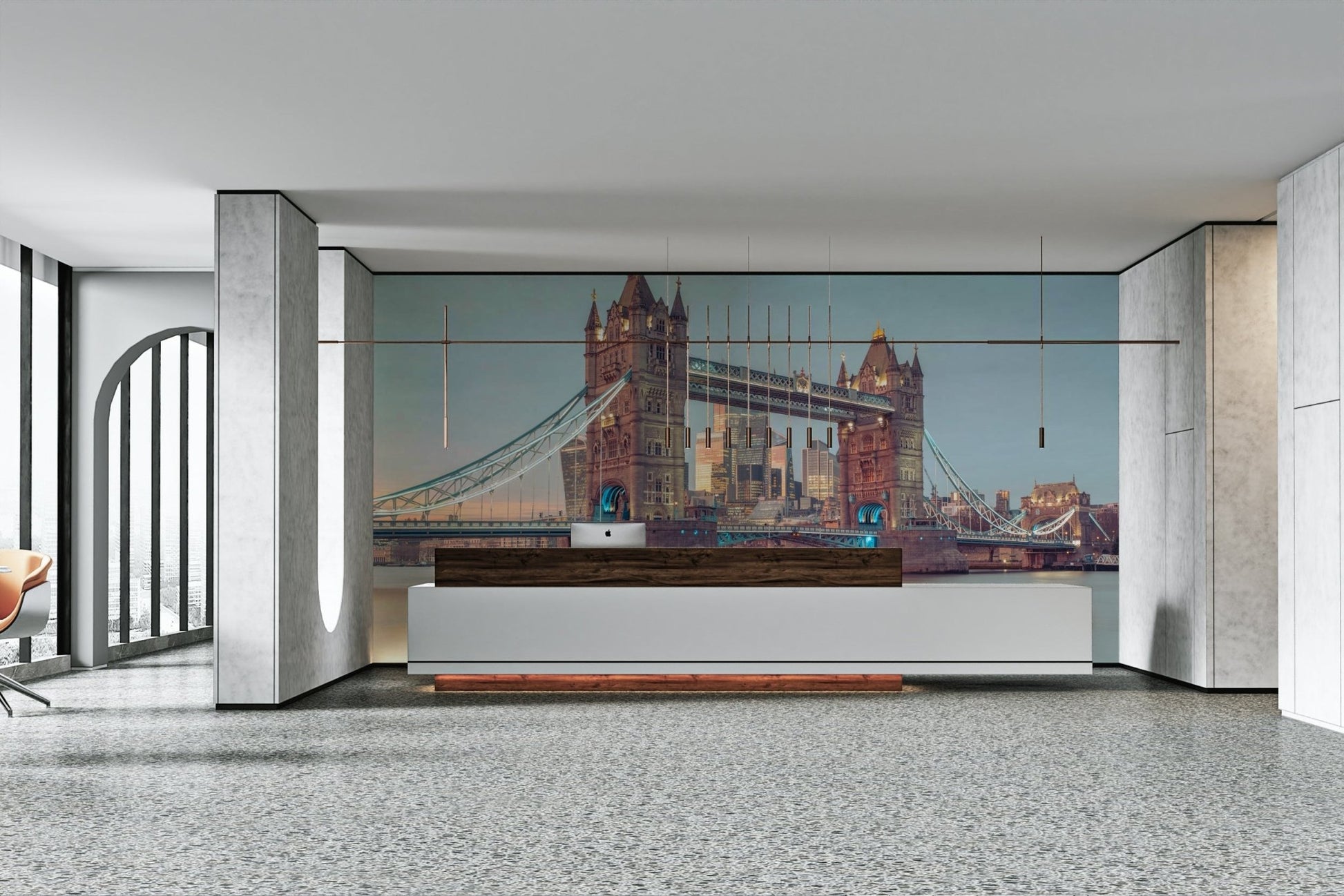 london bridge scene at night

