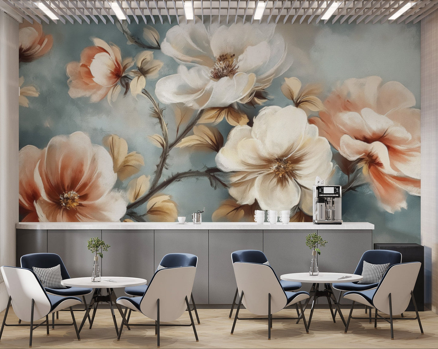 Elegant Watercolor Floral Wall Mural