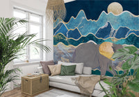Contemporary home styling with a wildlife wall mural.