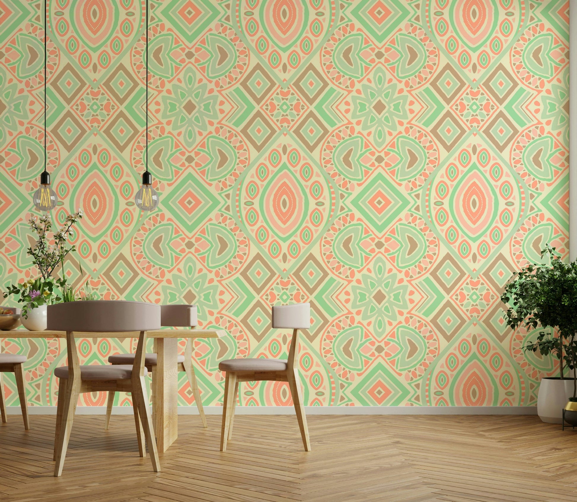 View of friendly shapes and a playful pattern

