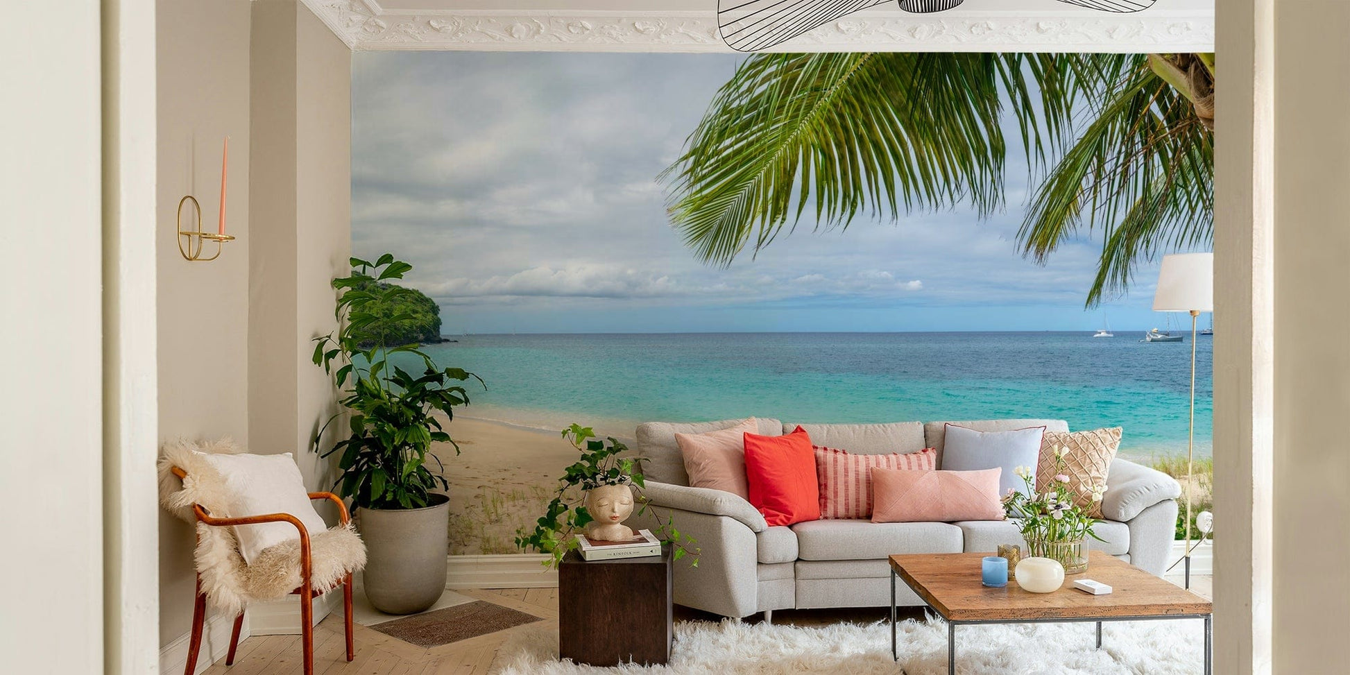 A high-quality print of a tranquil ocean scene.

