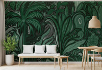 dining are Emerald Canopy Jungle Noctiverdis Plants Wall Mural