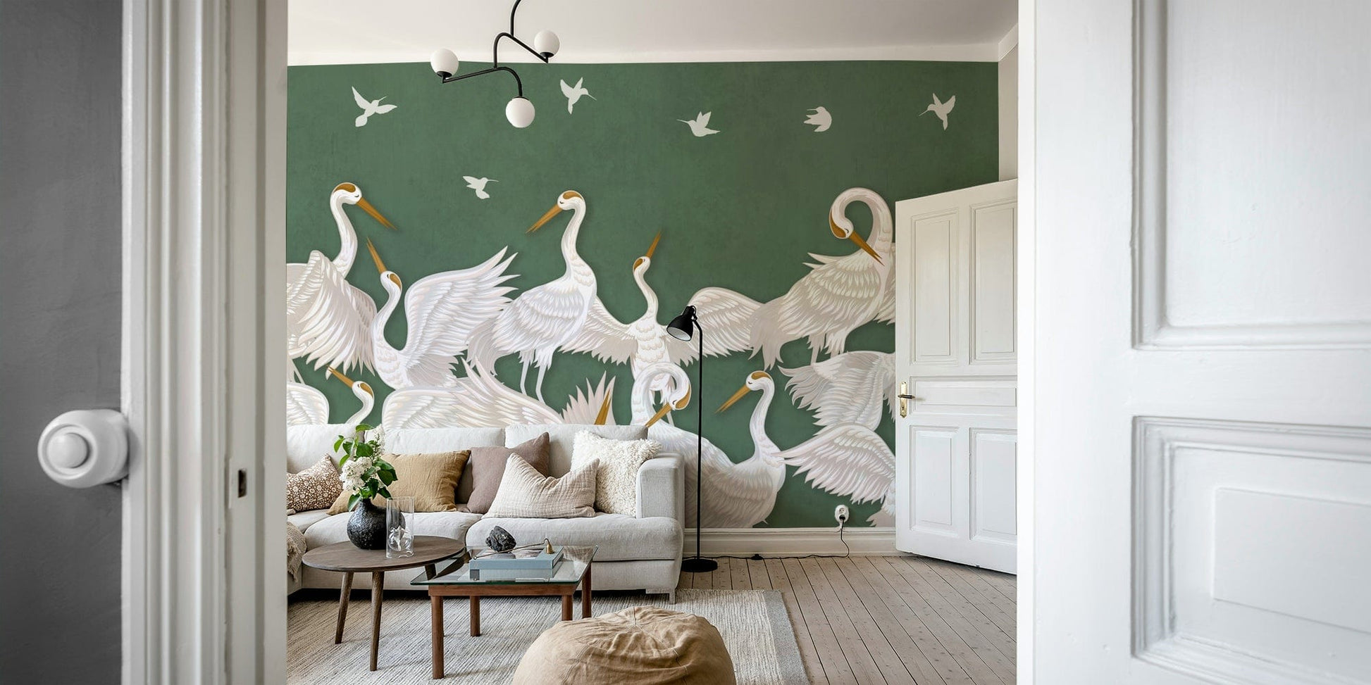 Serene abstract scene with friendly shapes

