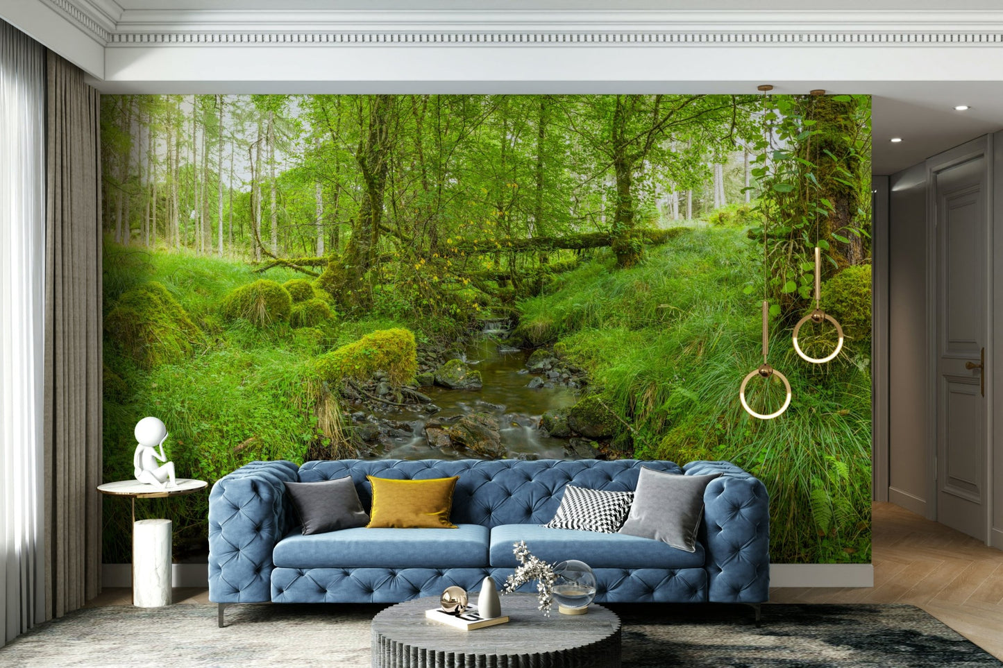 The trees and foliage are lush and full.

