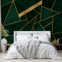 A beautiful modern art wall mural of a gold mosaic.

