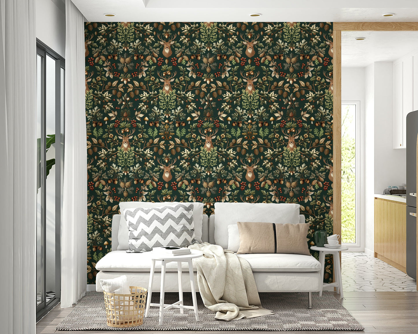 The design features detailed drawings of leaves, plants, and woodland birds.
