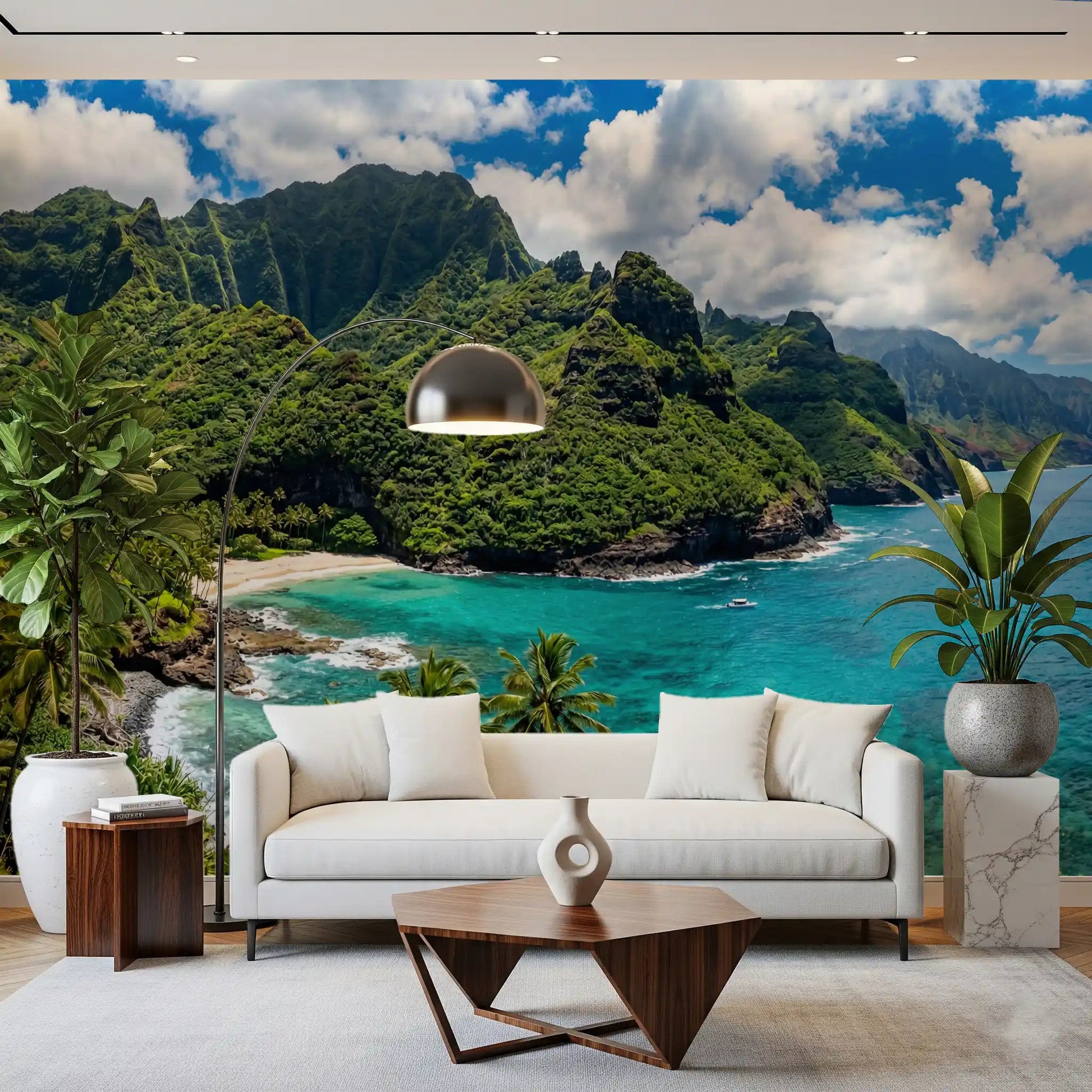 Office beach wall mural tropical island azure waters