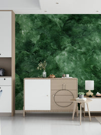 Decorative wall mural showcasing luxurious emerald tones and intricate stone veins.