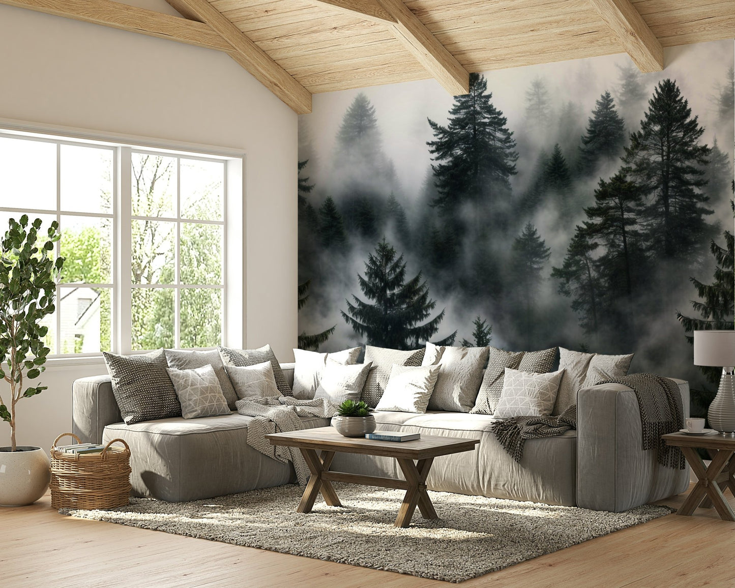 The trees and mist are a central focus of the image.

