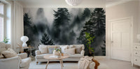 The colors are soft, muted tones of green, gray, and blue.

