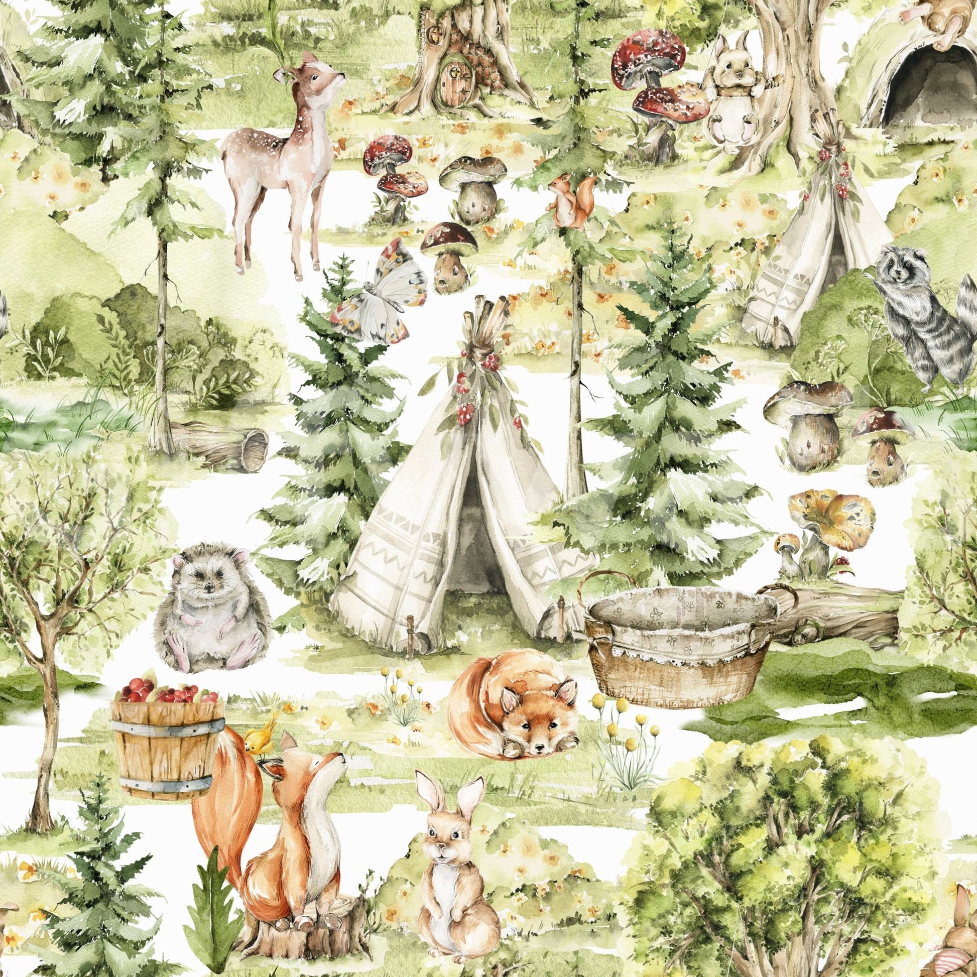 Magical forest Enchanted Forest Tales kids bedroom wallpaper.