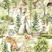 Magical forest Enchanted Forest Tales kids bedroom wallpaper.