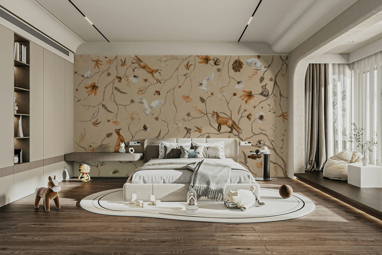 An artistic nature inspired mural for home decor.

